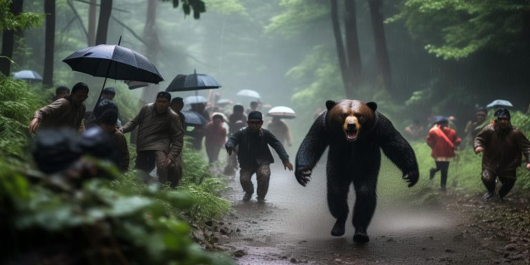 重庆男子采菌遇黑熊袭击 村民冒雨紧急救援脱险