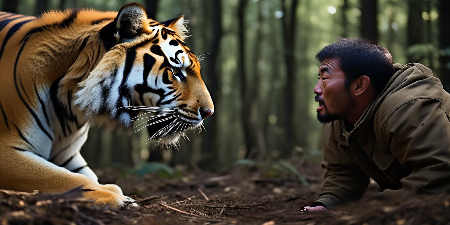 吉林男子近距离偶遇野生东北虎 对视5分钟惊险瞬间插图 吉林男子近距离偶遇野生东北虎 对视5分钟惊险瞬间