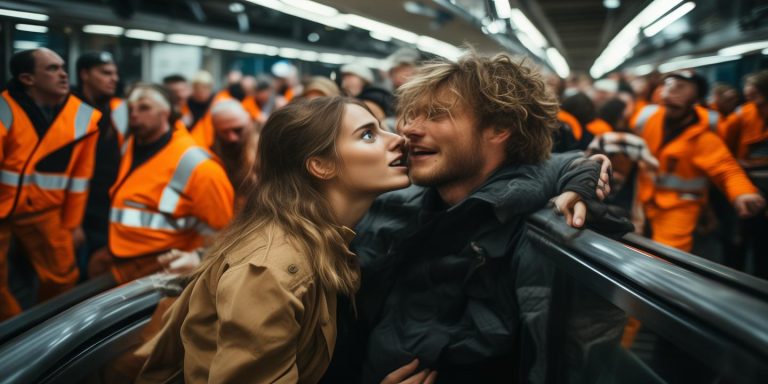 襄阳情侣扶梯接吻险摔亡 工作人员紧急救援