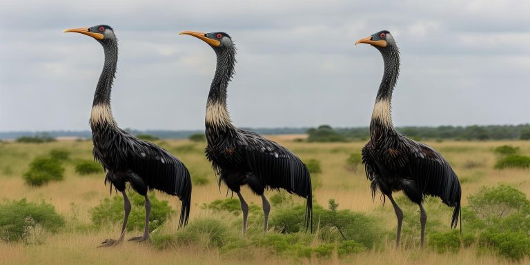 三只鸵鸟养三年长两米两百斤 单次食量半桶粮