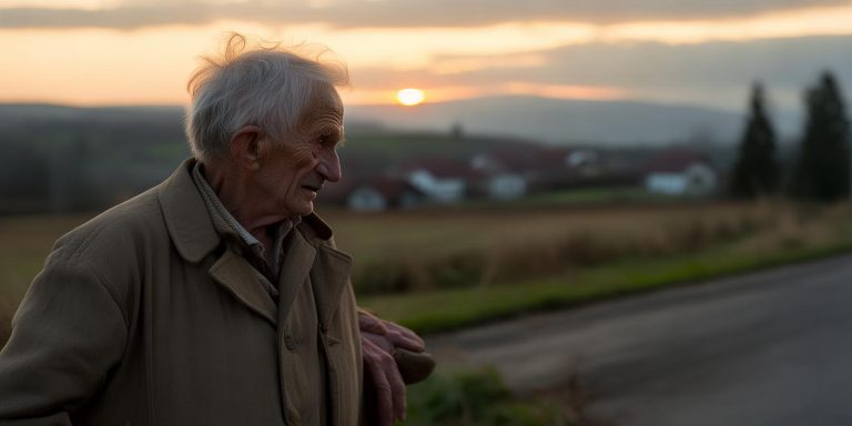 94岁爷爷送别94岁发小 站村口轻声说老朋友我来送送你