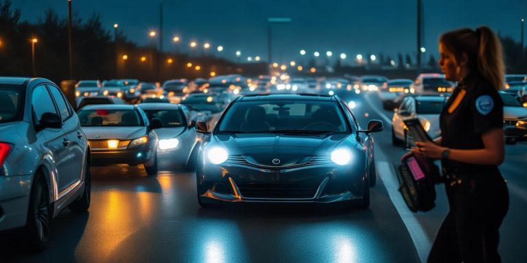 高速快车道急刹停车致堵车 女子称导航延迟被罚