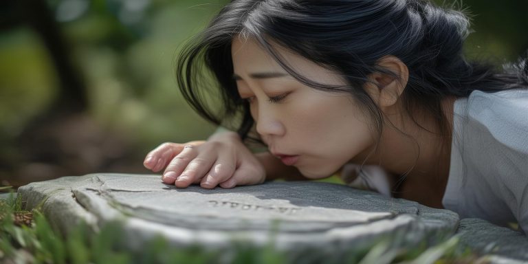 34岁妈妈白发亲吻夭折宝宝墓碑 每10天探望深情告别