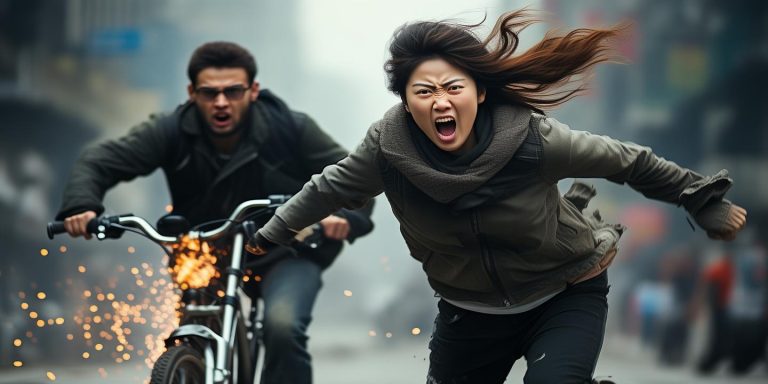 山西女生勇擒小偷 半小时暴打眼镜飞车底