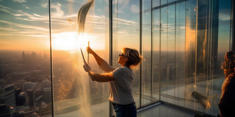 深圳阿姨清洁亚克力顶板走红 网友：像在打扫天空