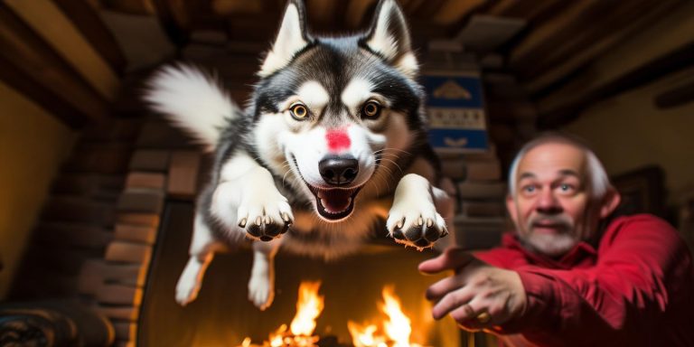 哈士奇贴膏药显神通 主人够不着它来帮忙