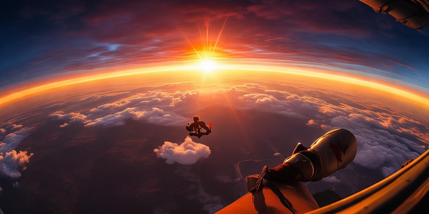 摄影师拍下人类坠入太阳震撼画面 1070米高空跳伞实拍
