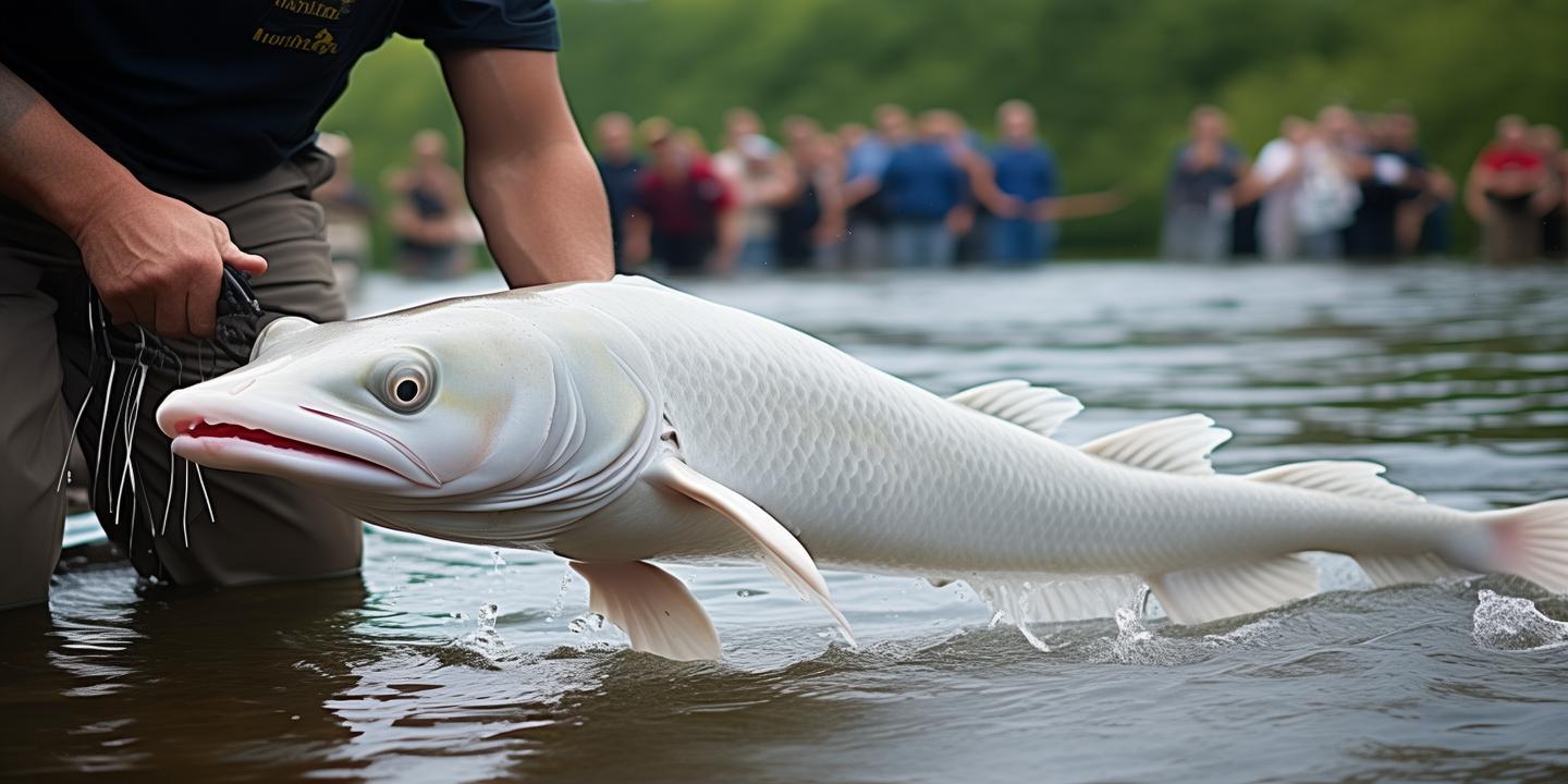 钓获罕见白色鲟鱼放生并报警 称未触碰鱼体获赞