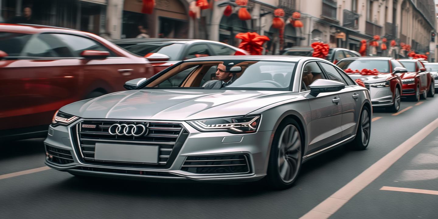 男子开奥迪上班被当婚车头车 拐走7台奥迪到工厂