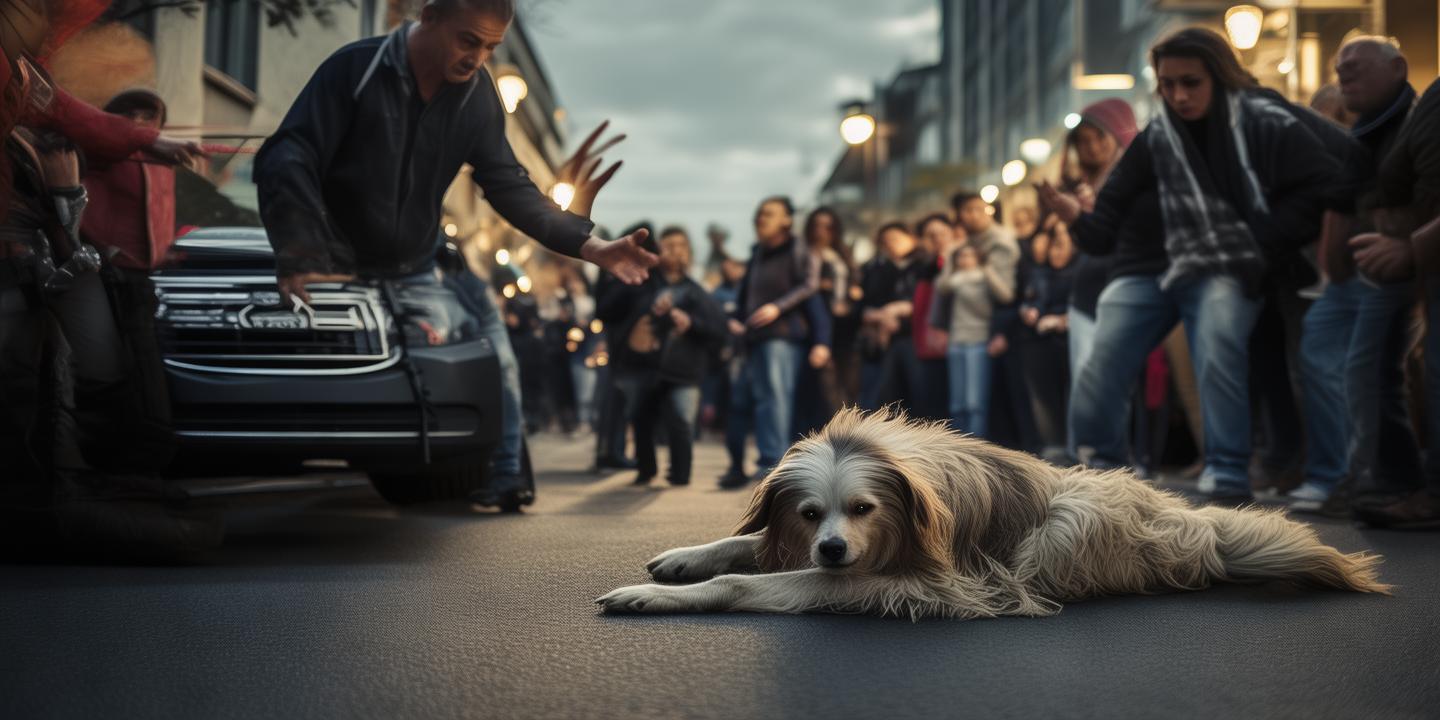 司机碾伤路中睡狗引热议 网友吵翻责任谁担