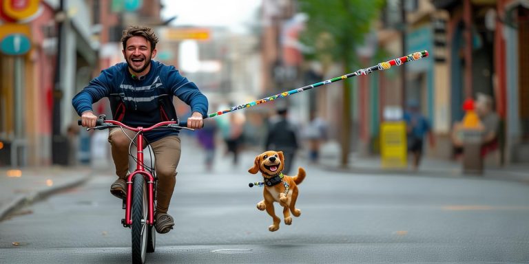 骑车防狗追 第二代车载打狗棒横空出世 实用又搞笑