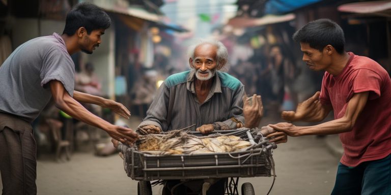 两男子慷慨援手拾荒老人 赠予三轮车传递社会温情
