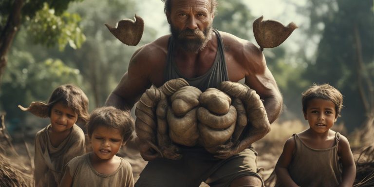 天生牛蹄脚螃蟹手男子自强不息育三健康儿