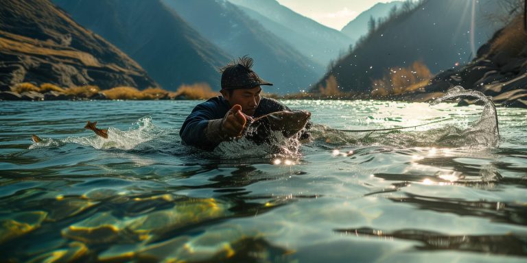 四川四姑娘山河乌潜水捕鱼绝技引热议