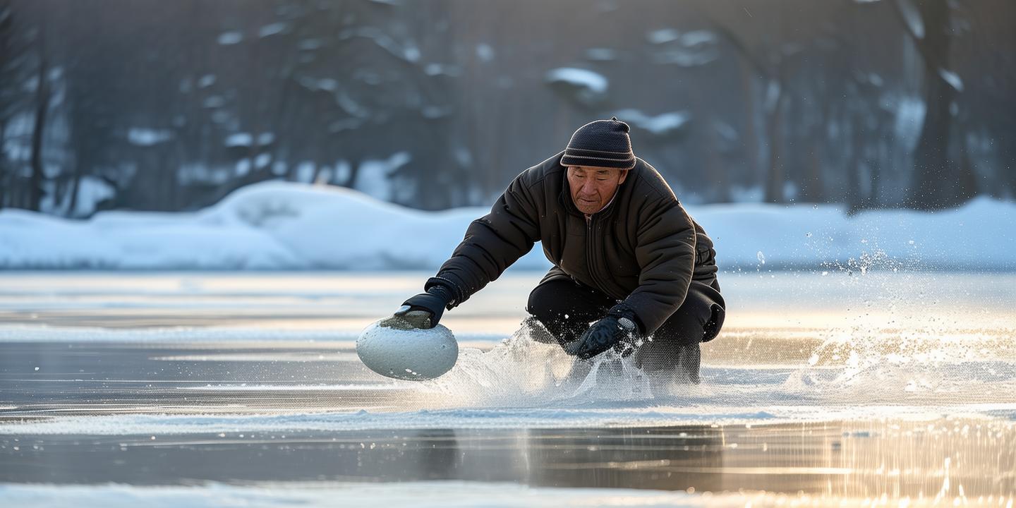 东北大爷冰上用水壶玩冰壶 考验脑力与体能的冬日运动插图 东北大爷冰上用水壶玩冰壶 考验脑力与体能的冬日运动