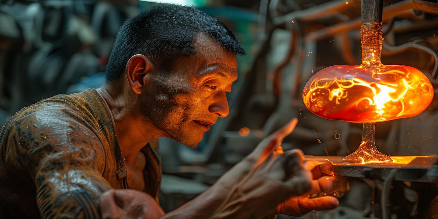 广东吹玻璃师傅30年练就“蛤蟆功” 腮帮肌肉异常发达成网红插图 广东吹玻璃师傅30年练就“蛤蟆功” 腮帮肌肉异常发达成网红