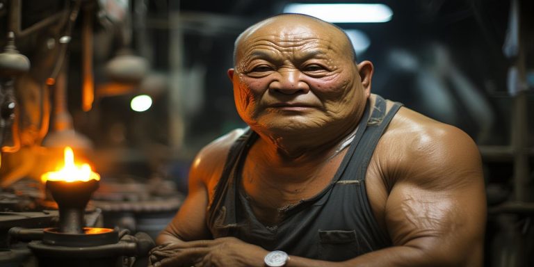 广东吹玻璃师傅30年练就青蛙脸 肌肉发达被戏称蛤蟆功