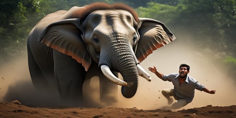 印度男子冒险拍象遭反噬 被活活踩死引警示
