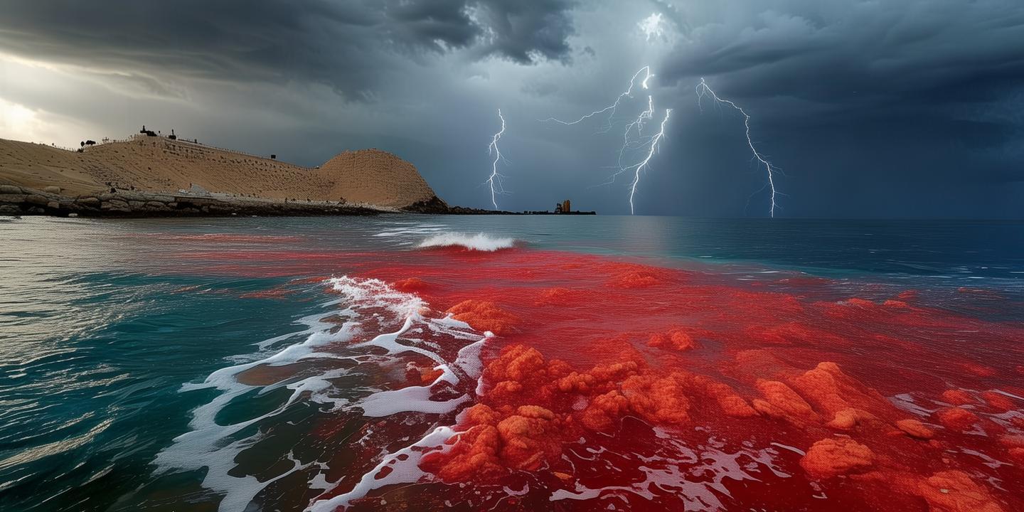 伊朗霍尔木兹岛暴雨染红海水奇观成网红热词插图 伊朗霍尔木兹岛暴雨染红海水奇观成网红热词