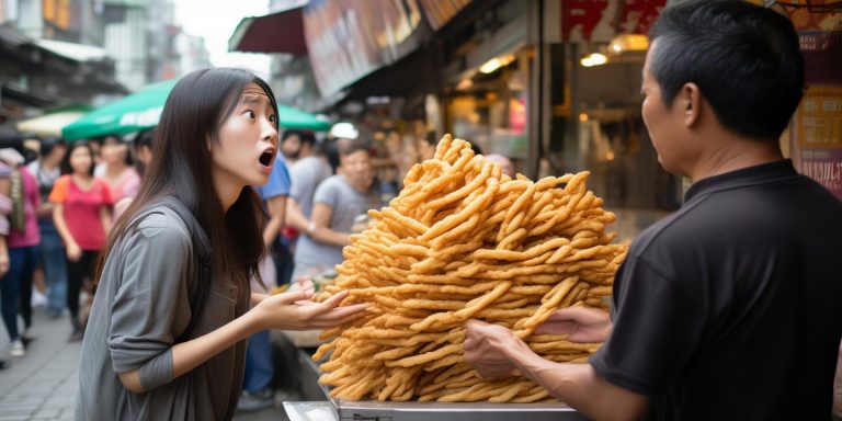 江门女子路边摊买麻花被宰160元 摊主切了就要付钱引热议