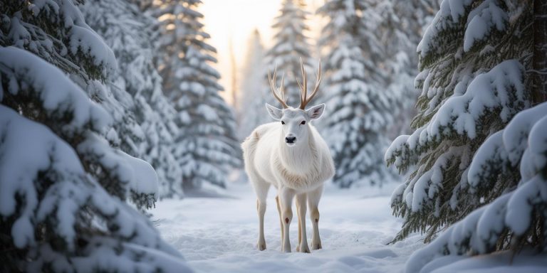 雪中奇遇罕见白驼鹿 专家解析白化变异现象
