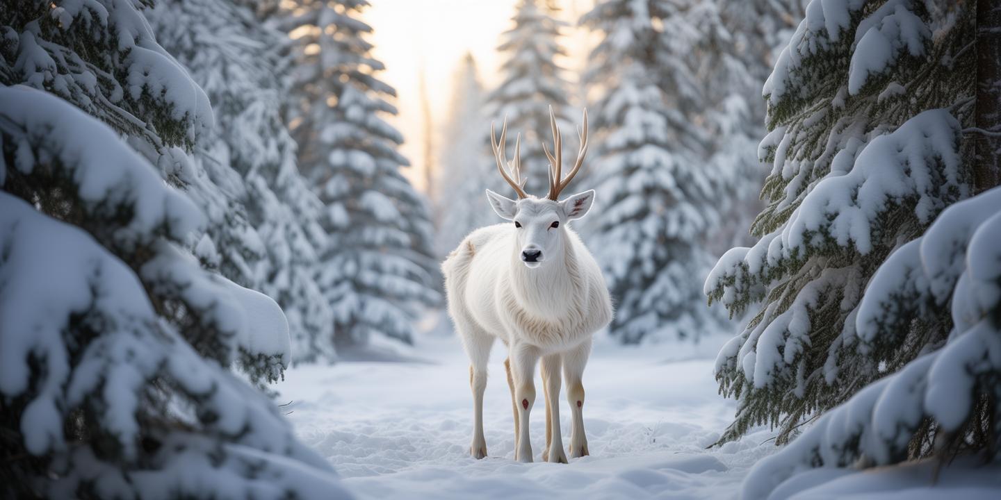 雪中奇遇罕见白驼鹿 专家解析白化变异现象