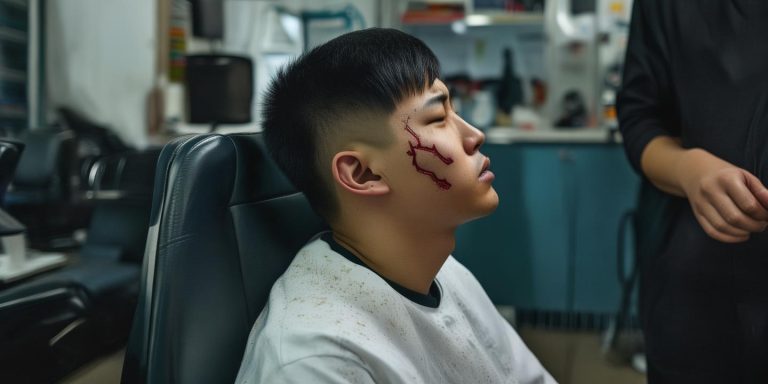 江门男子理发耳朵被剪裂 店方称意外已暂停涉事理发师工作