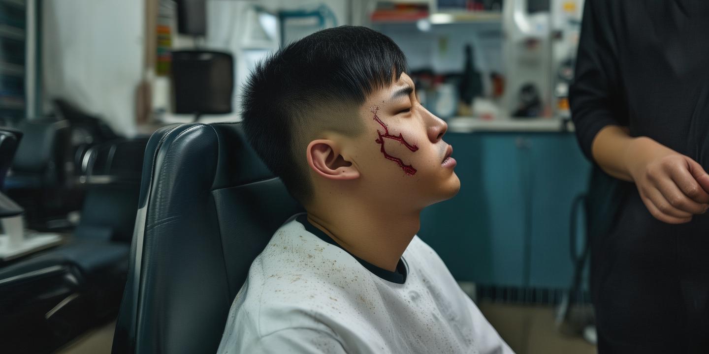 江门男子理发耳朵被剪裂 店方称意外已暂停涉事理发师工作