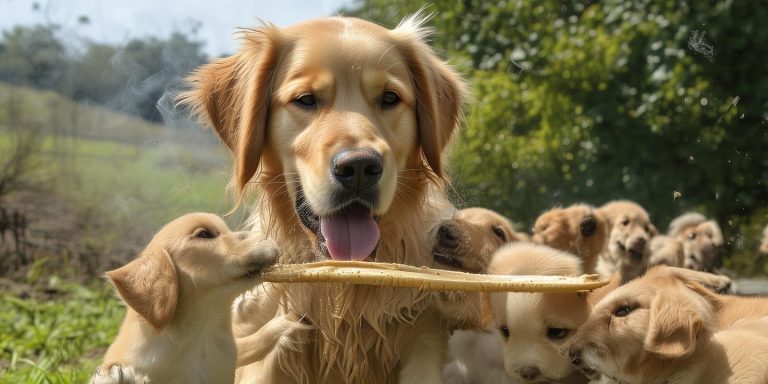 狗狗五公里叼油条喂幼崽 诠释伟大母爱