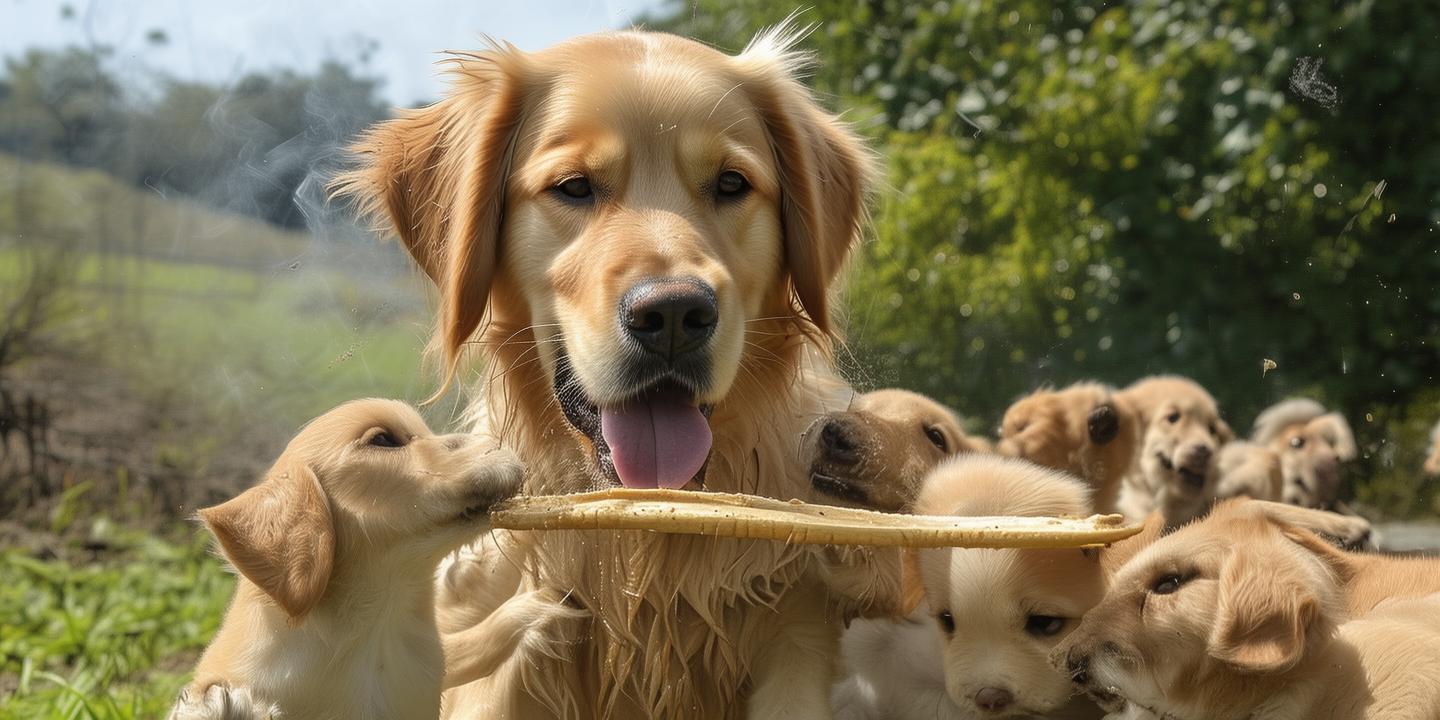 狗狗五公里叼油条喂幼崽 诠释伟大母爱