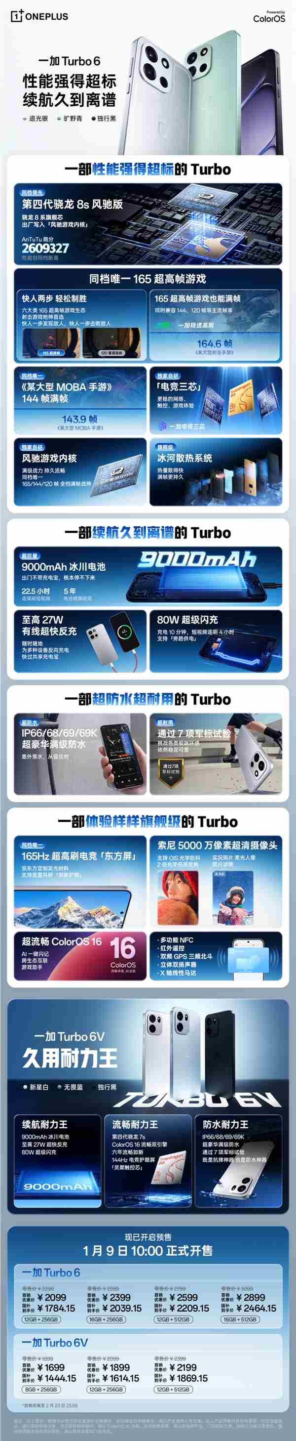 一加Turbo 6首发2099元 9000mAh电池续航惊人插图1