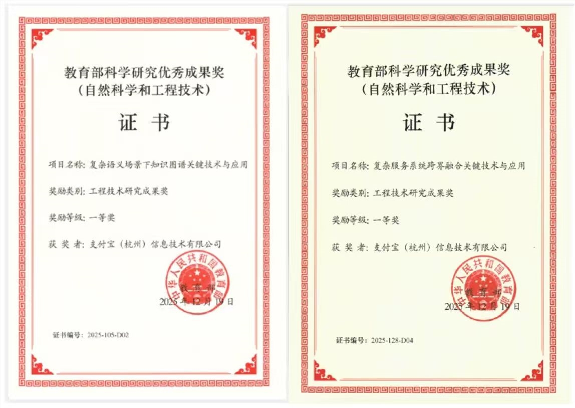 蚂蚁集团AI技术获教育部一等奖 聚焦知识图谱与跨界融合插图1