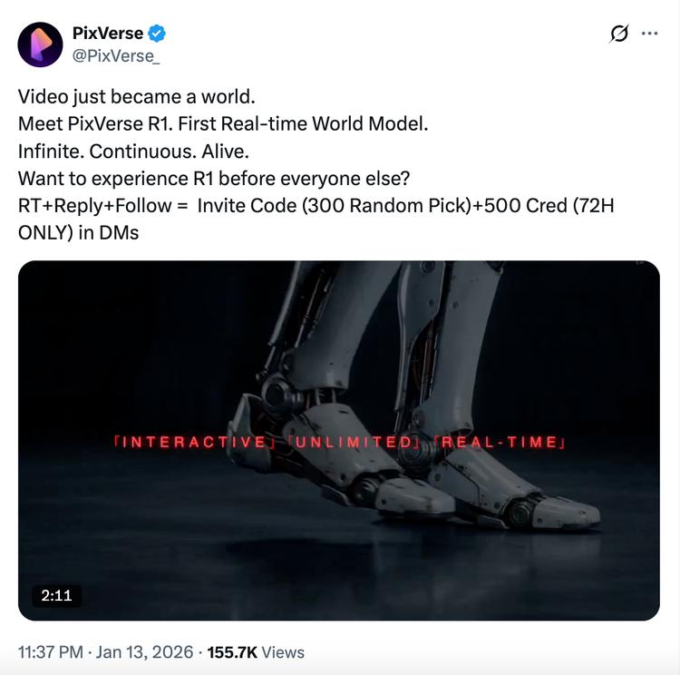 边看边创造，在 PixVerse R1 的实时世界模型里，你真是上帝插图