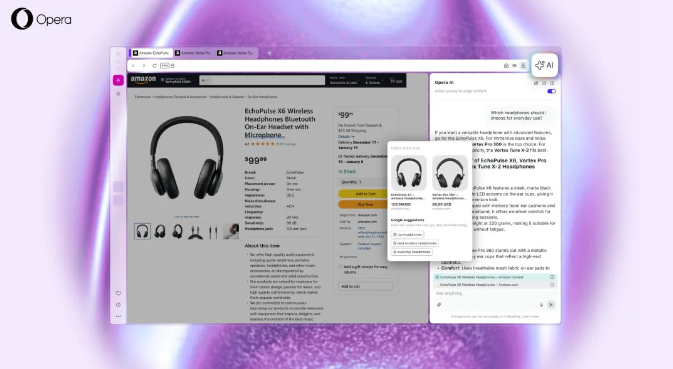 Opera AI 今日上线：侧边栏里的全能智能体，懂网页更懂隐私