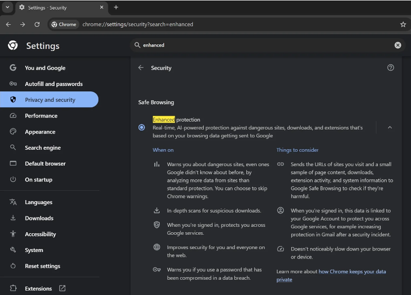 谷歌 Chrome 赋予用户更高自主权:本地 AI 诈骗检测模型现可手动关闭