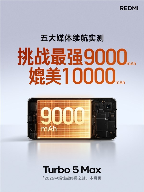 REDMI Turbo 5 Max 9000mAh电池实测续航媲美10000mAh插图1