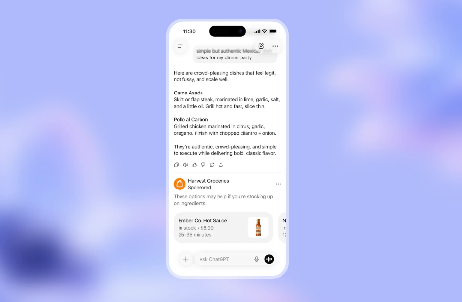 ChatGPT官宣引入广告 免费用户率先体验搜索式变现插图1