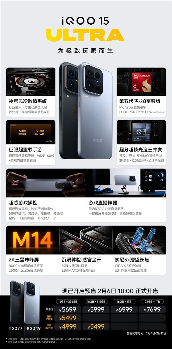 iQOO 15 Ultra销量远超预期：24+1TB版卖断货 产品经理连夜回去打螺丝