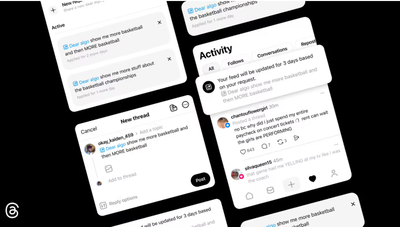 Threads新功能Dear Algo上线 用户可自定义信息流内容插图1 Threads新功能Dear Algo上线 用户可自定义信息流内容插图1