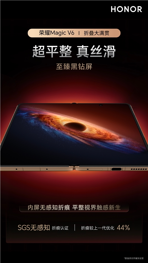 荣耀Magic V6黑钻屏技术解析：10倍耐刮抗跌 抗眩光提升3倍插图3