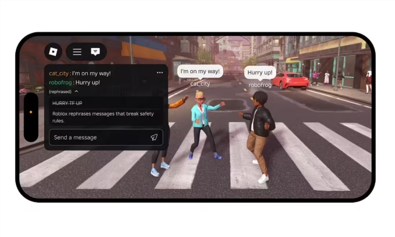 Roblox上线AI实时改写功能 优化聊天体验降低误判率插图1