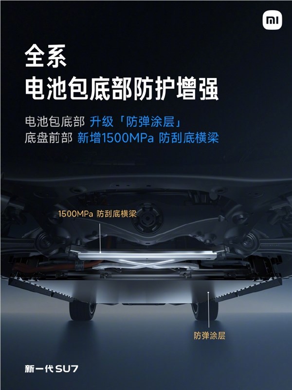 新一代SU7全系标配2200MPa防滚架与17层电池防护，安全升级引领行业标杆插图4