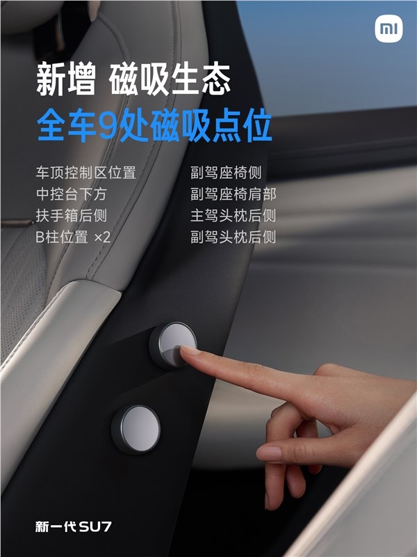 新一代SU7全车9处磁吸点位升级 磁吸玩偶NFC版一贴切换主题插图1