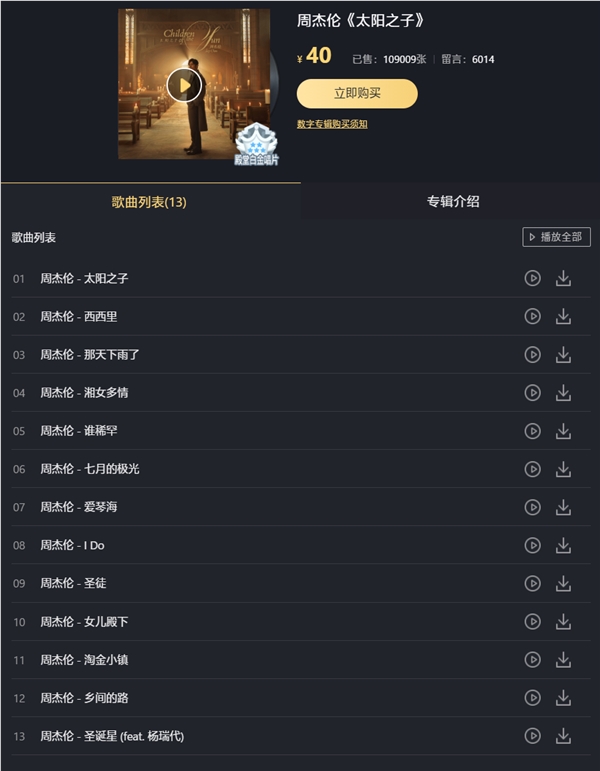 你听了吗！周杰伦新专辑《太阳之子》上热搜 口碑两级分化