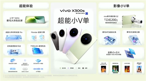 vivo X300s发布4999元起 超能小V搭载全焦段蔡司影像与口红增距镜插图2