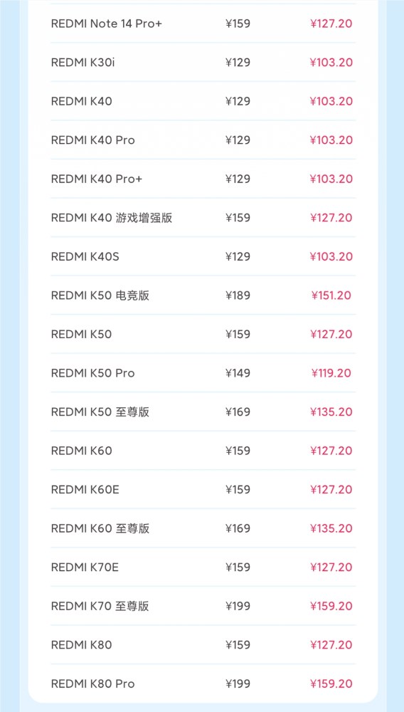 小米8折换电池服务上线 支持77款老旗舰机型 47.2元起插图4