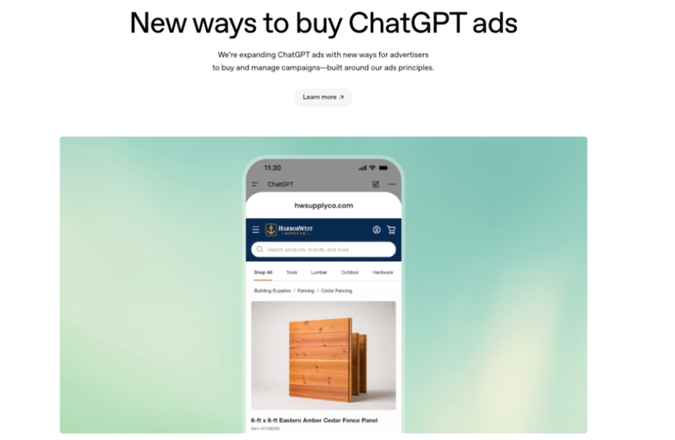 ChatGPT广告主平台上线 AI商业化迎来关键转折点插图1