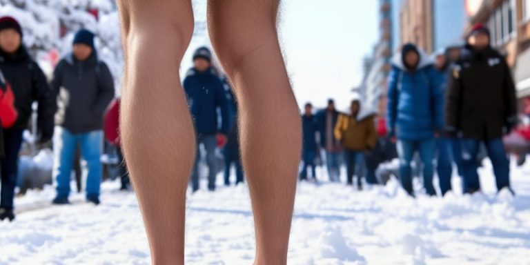 哈尔滨零下20℃外国游客光腿穿短裤 网友热议抗寒秘诀