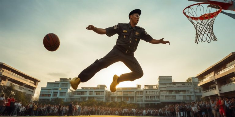 广州华立学院保安花式篮球惊艳全场 20余年街头篮球经验引热议