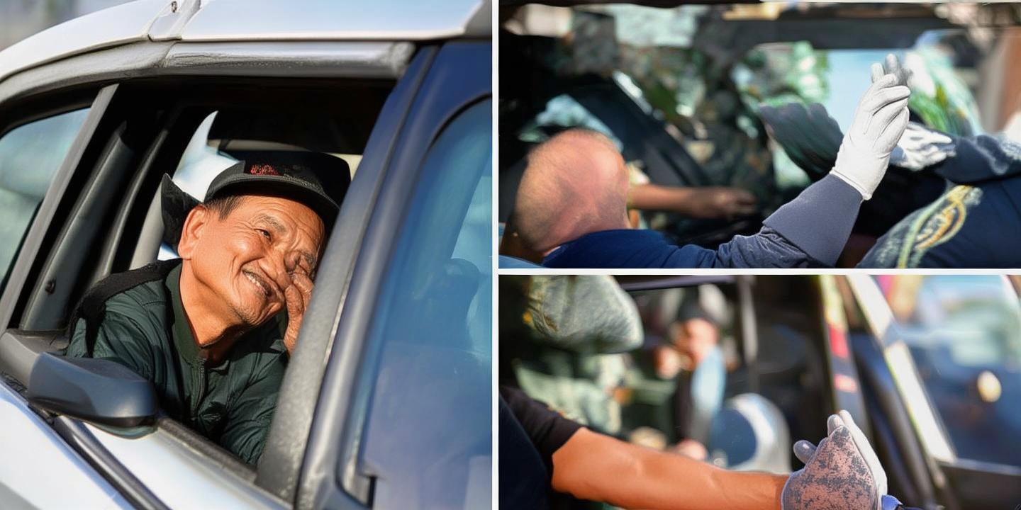 青岛司机礼让军车 军人脱手套敬礼暖动网络